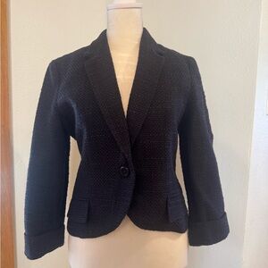 Anthropologie Tabitha Women's Navy Tweed Cropped Blazer